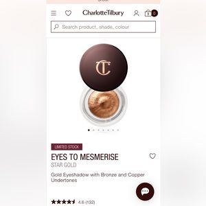 NWT Charlotte Tilbury Eyes to Mesmerize in Star Gold color